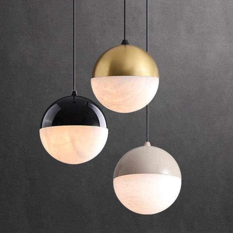 Antizer Modern Alabaster Globe Pendant Light