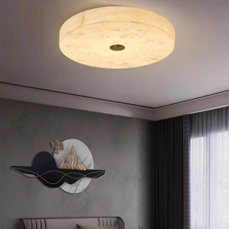 Antizer Modern Round Alabaster Ceiling Light