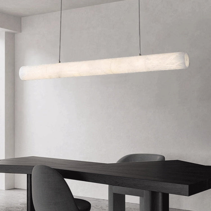 Antizer Minimalist Alabaster Tube Linear Pendant Light