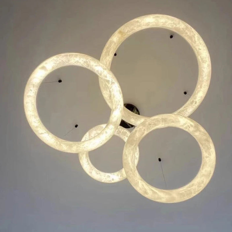 Antizer Modern Alabaster Circle LED Chandelier