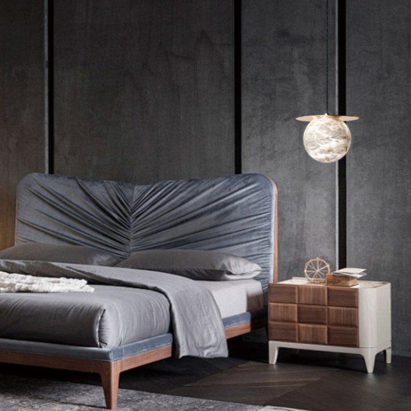 Antizer Alabaster Globe Disc Pendant Light