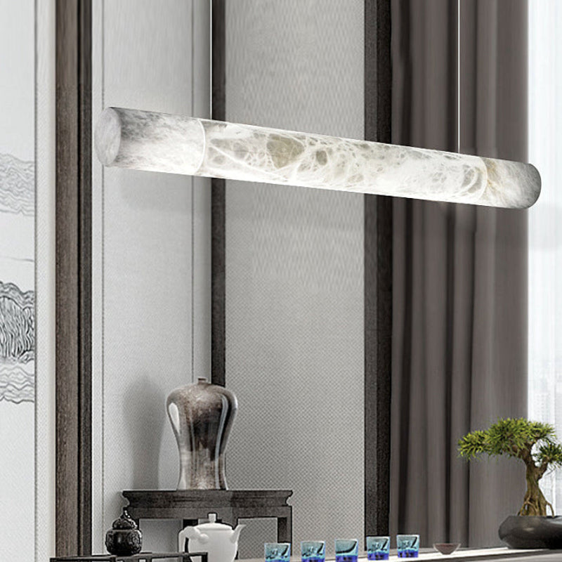 Antizer Minimalist Alabaster Tube Linear Pendant Light