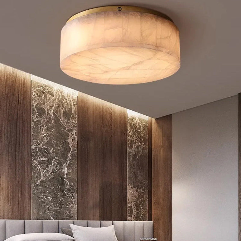 Antizer Minimalist Round Alabaster Ceiling Light