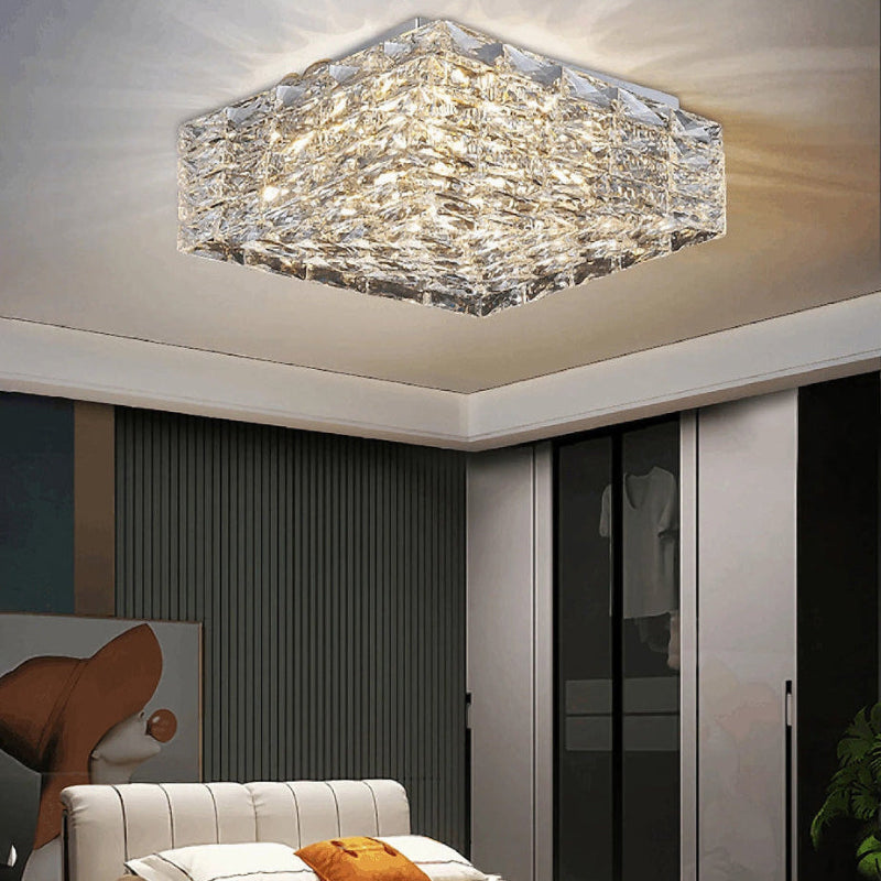 Antizer Modern Square Crystal LED Ceiling Light