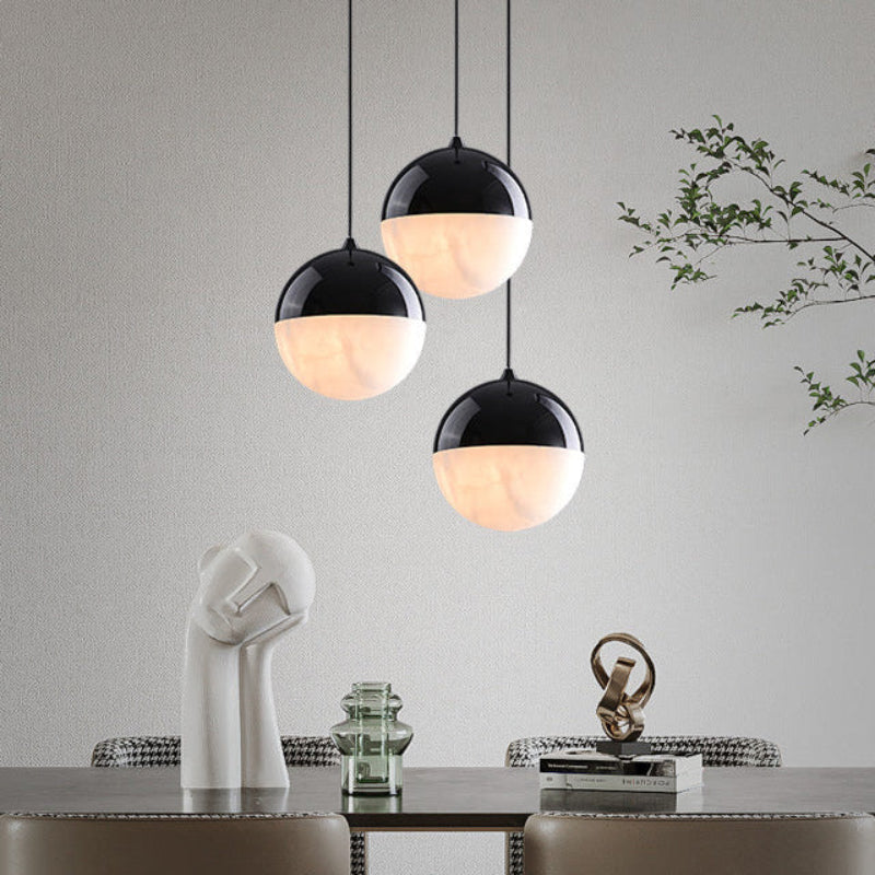 Antizer Modern Alabaster Globe Pendant Light