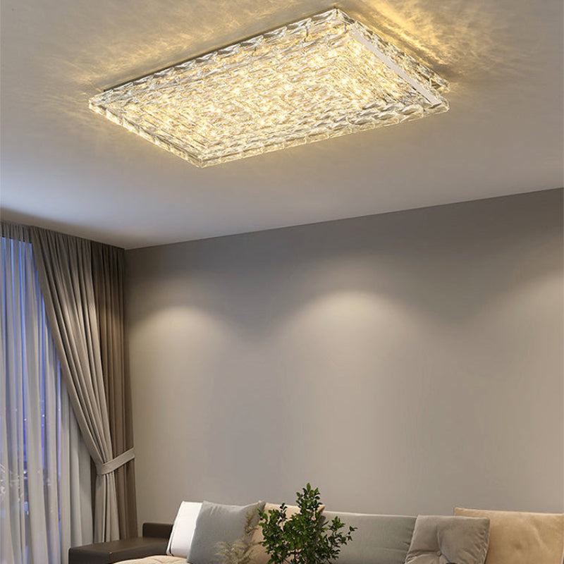 Antizer Modern Rectangle Crystal Ceiling Light