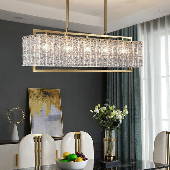 Antizer Textured Glass Linear Chandelier
