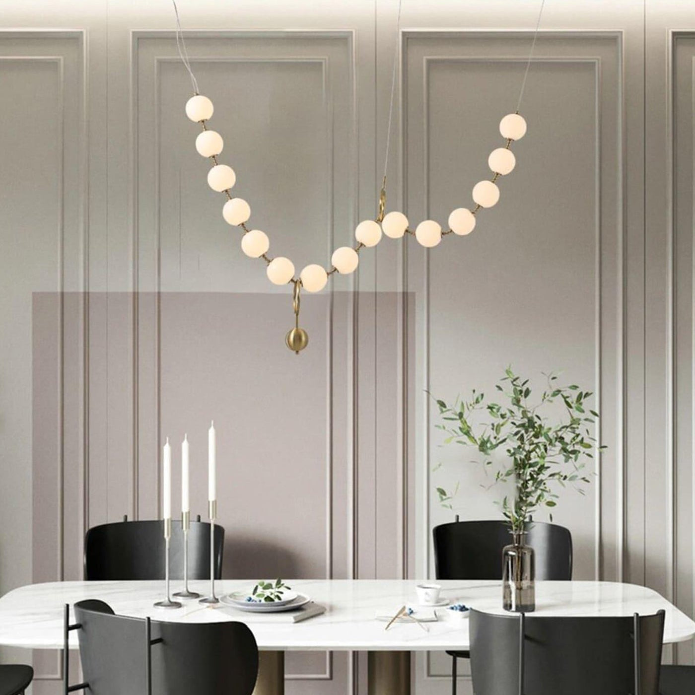 Antizer Art Deco Adjustable Pearl Chandelier