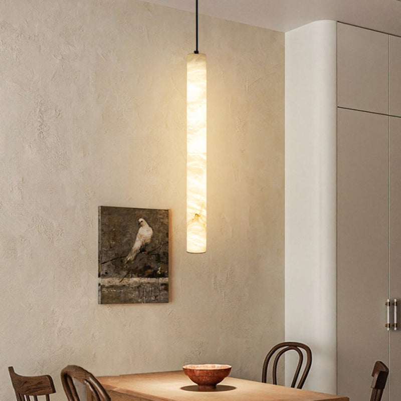 Antizer Minimalist Alabaster Tube Pendant Light