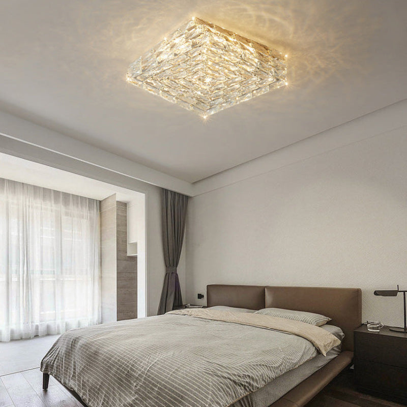 Antizer Modern Square Crystal LED Ceiling Light