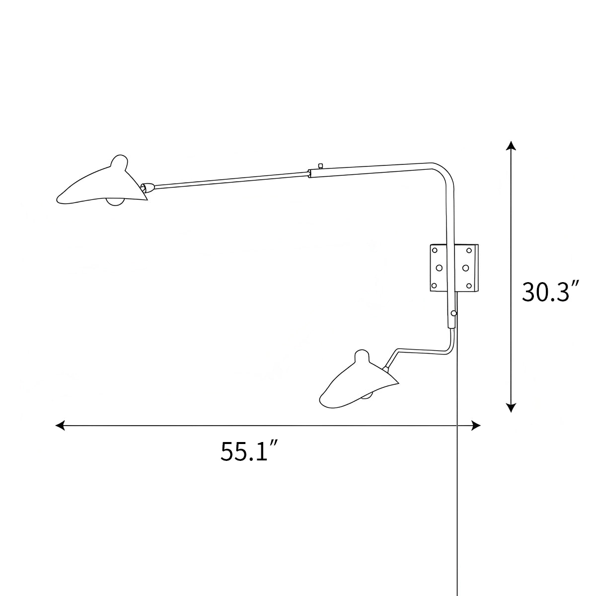 Antizer Two Arm Plug In Wall Sconce for Bedroom