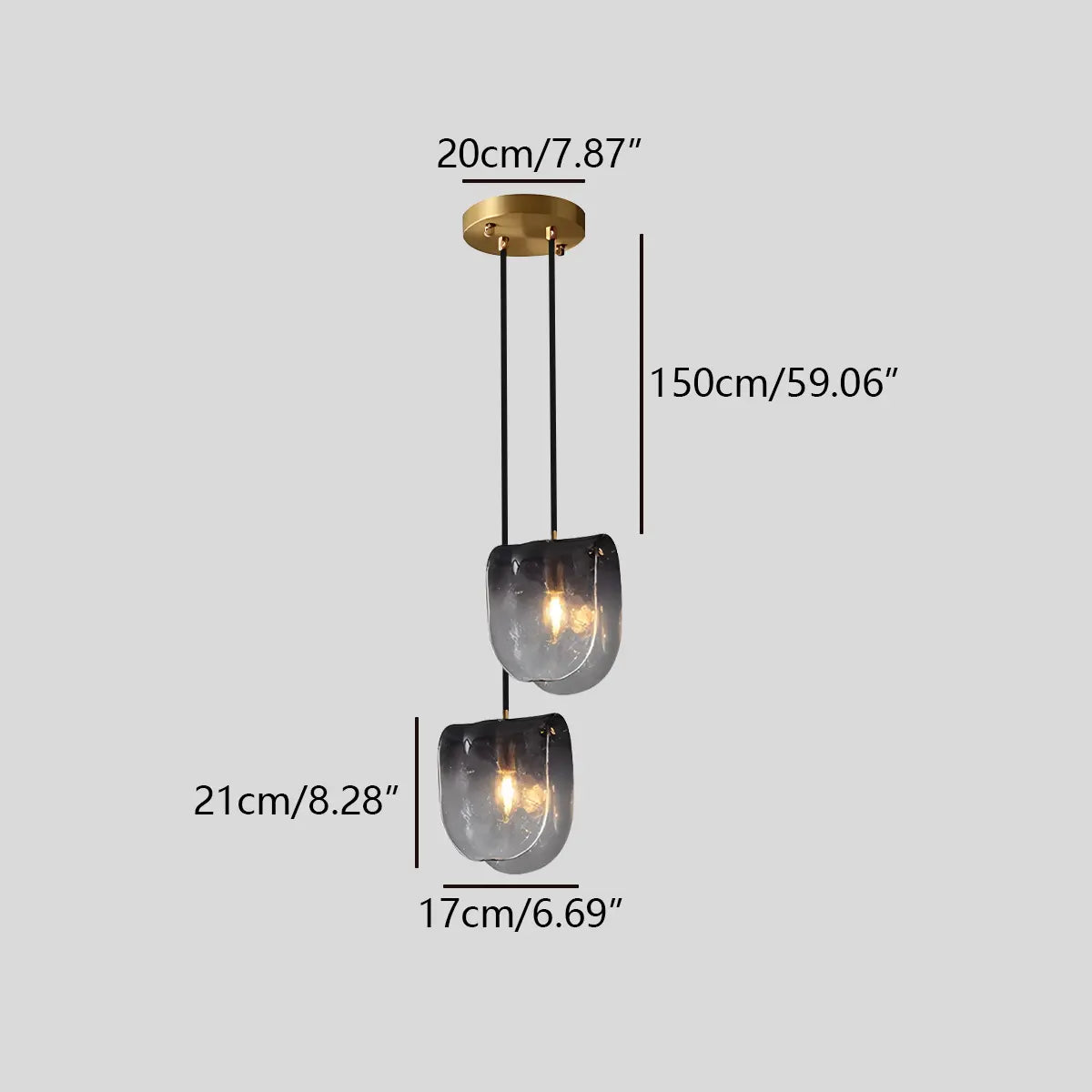 Antizer Modern Gradient Glass Pendant Light for Bedside