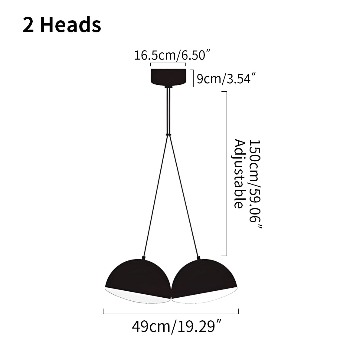 Antizer Nordic Minimalist Black Semi-Circular Pendant Light