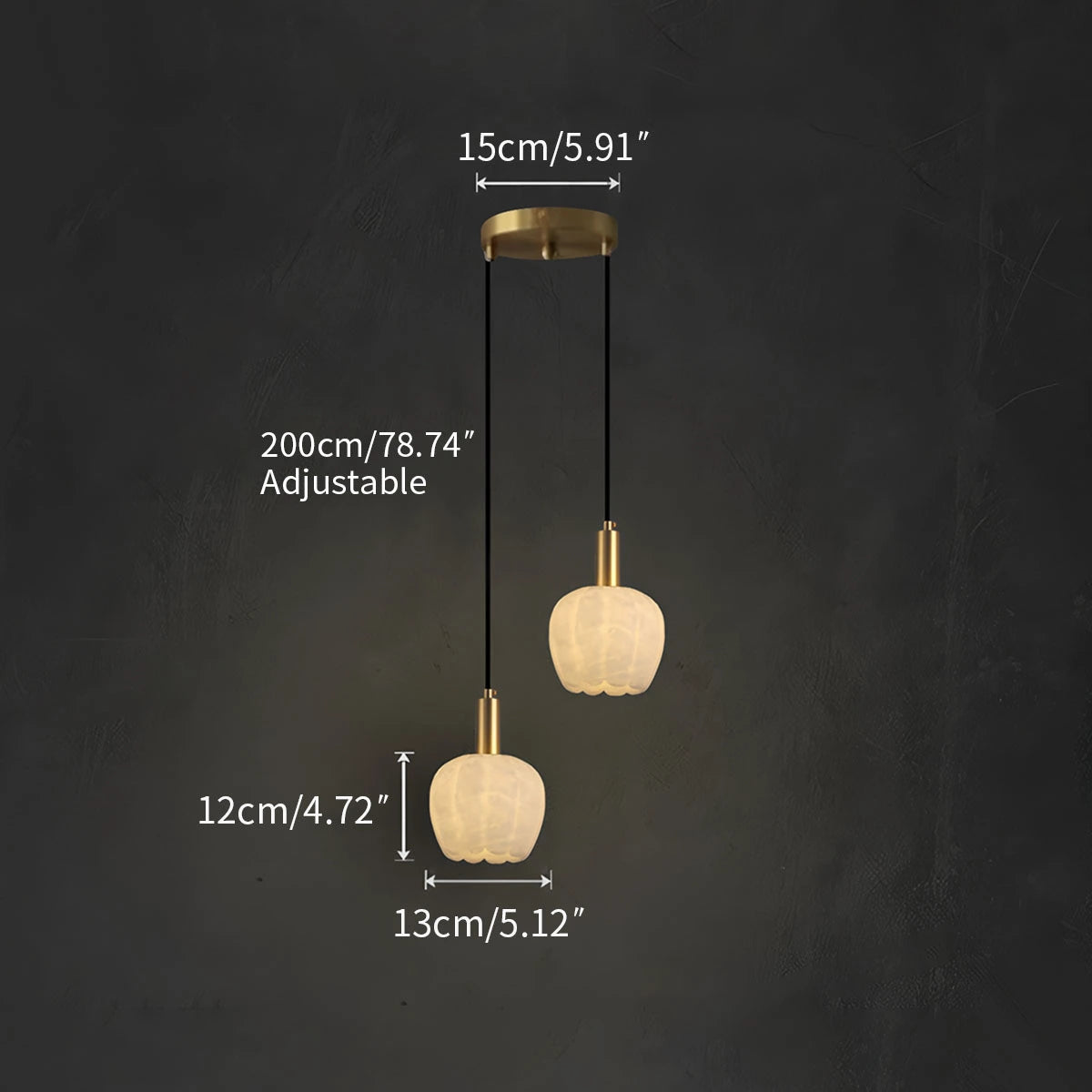 Antizer Flower Bud Shaped Spanish Alabaster Pendant Light