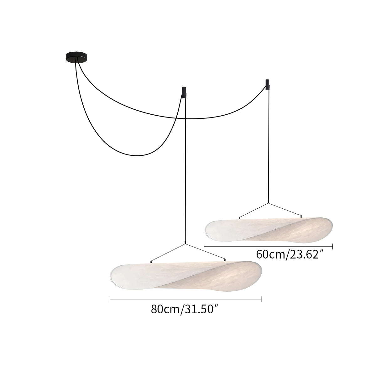 Antizer Zen Art Cloud Shape Silk Pendant Light for Living Room