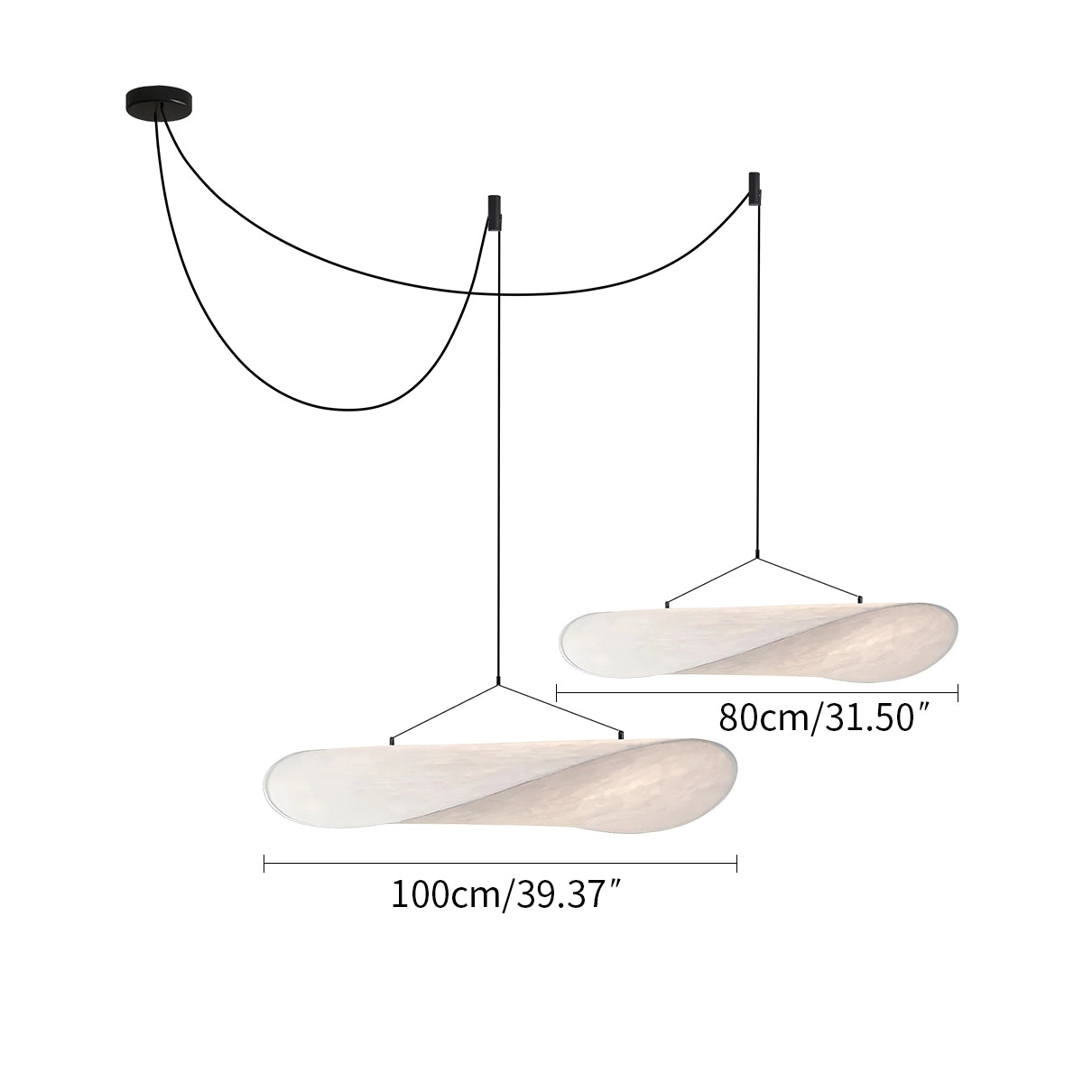 Antizer Zen Art Cloud Shape Silk Pendant Light for Living Room