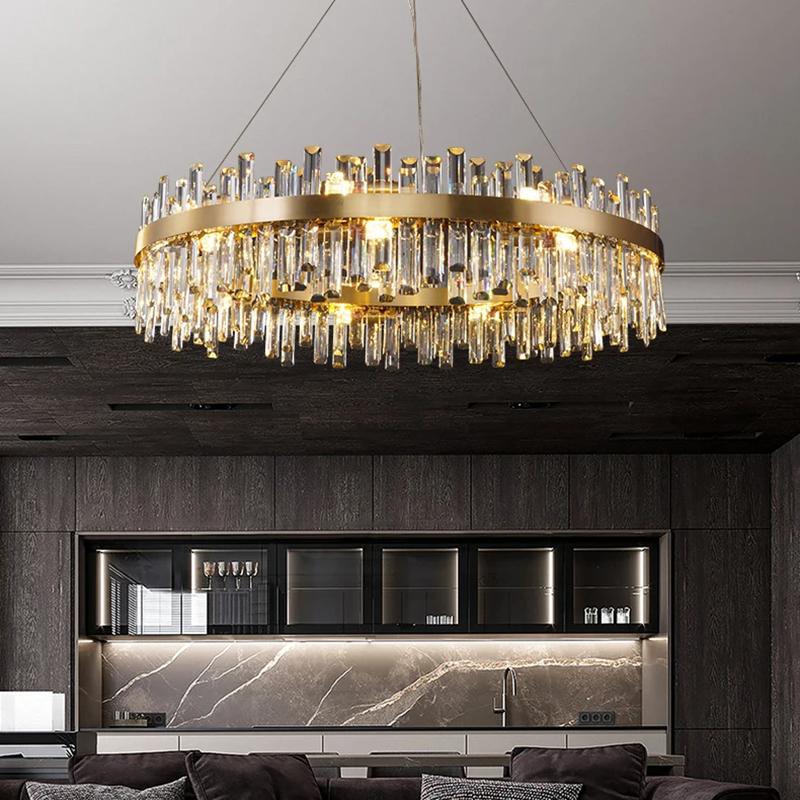 Round Oval Crystal Chandelier