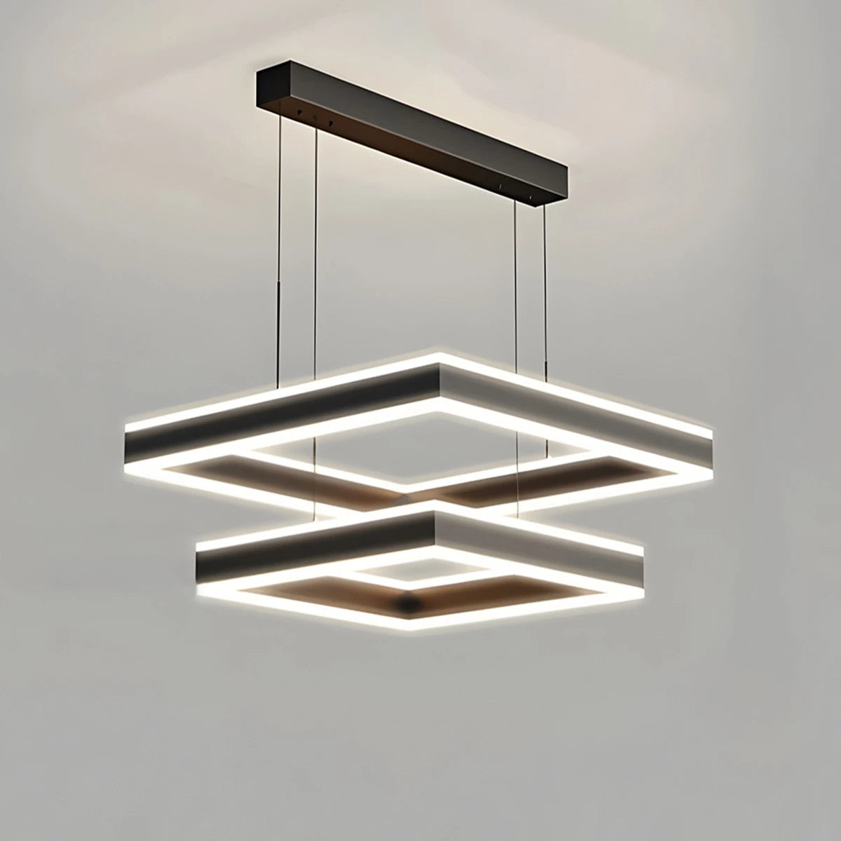 Antizer Tiered Black Square Pendant Lamp for Living Room