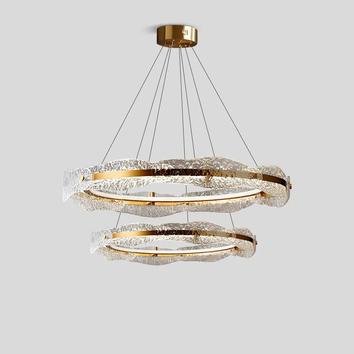 Antizer Water Pattern Glass Chandelier for Living Room