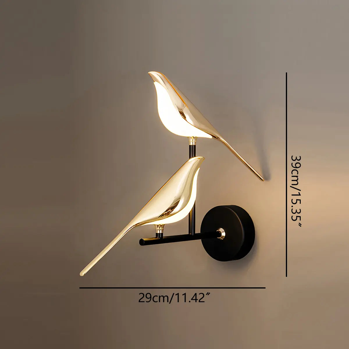 Antizer Gold Birds Wall Sconce for Bedroom