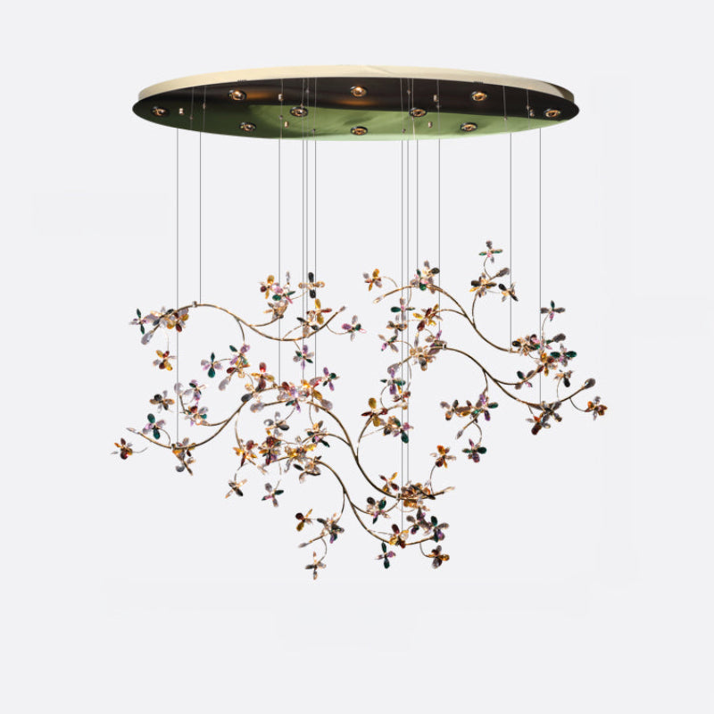 Antizer Art Dec Crystal Flower Branch Chandelier