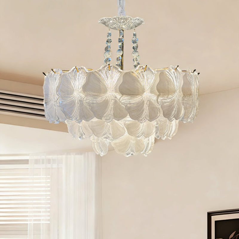 Antizer Decorative Crystal Glass Flower Chandelier