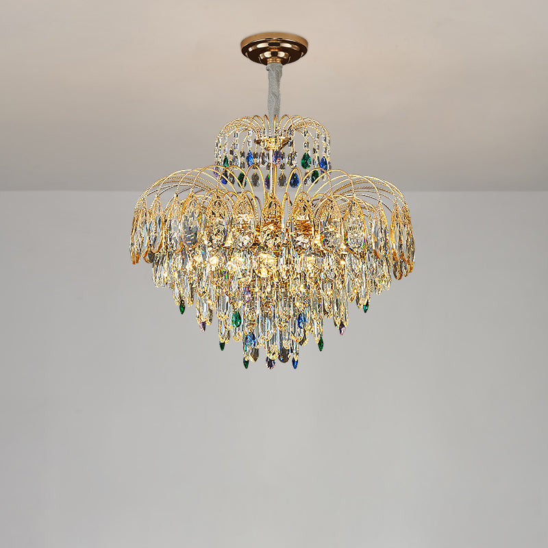 Antizer Luxury Crystal Tiered Chandelier