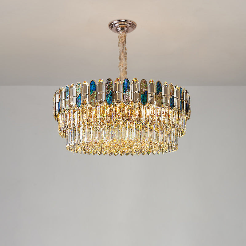 Antizer Luxury Shell Round Crystal Chandelier