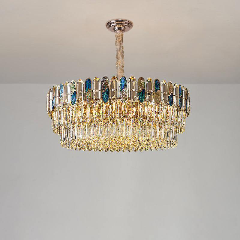 Antizer Luxury Shell Round Crystal Chandelier