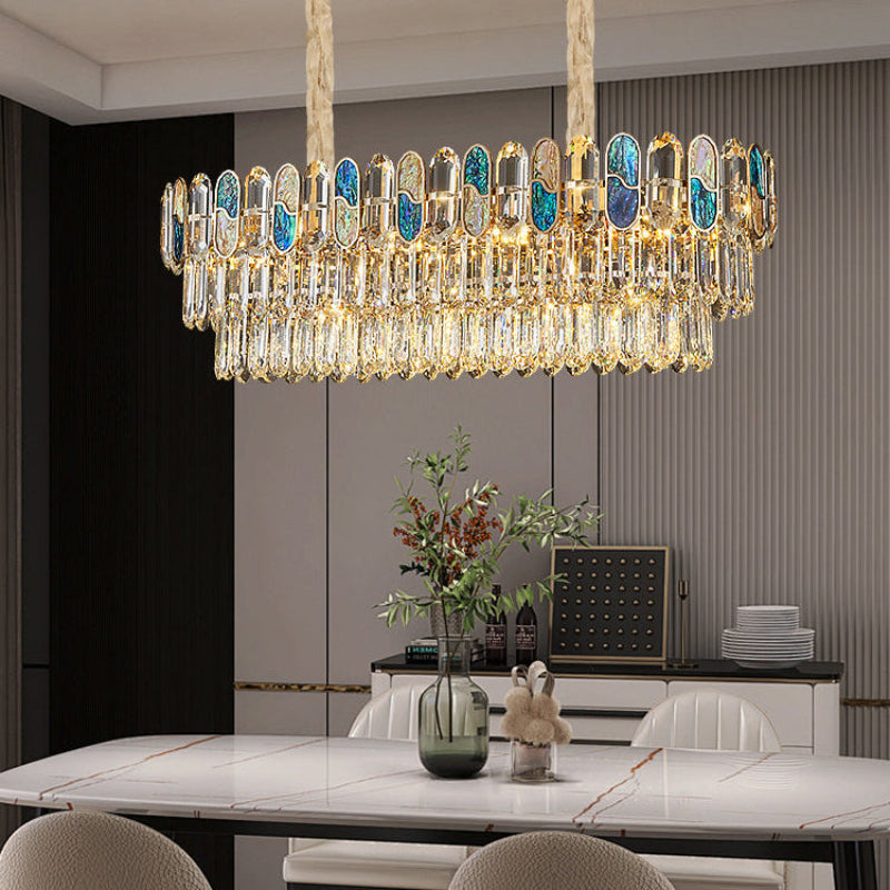 Antizer Luxury Shell Round Crystal Chandelier