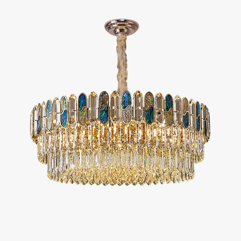 Antizer Luxury Shell Round Crystal Chandelier