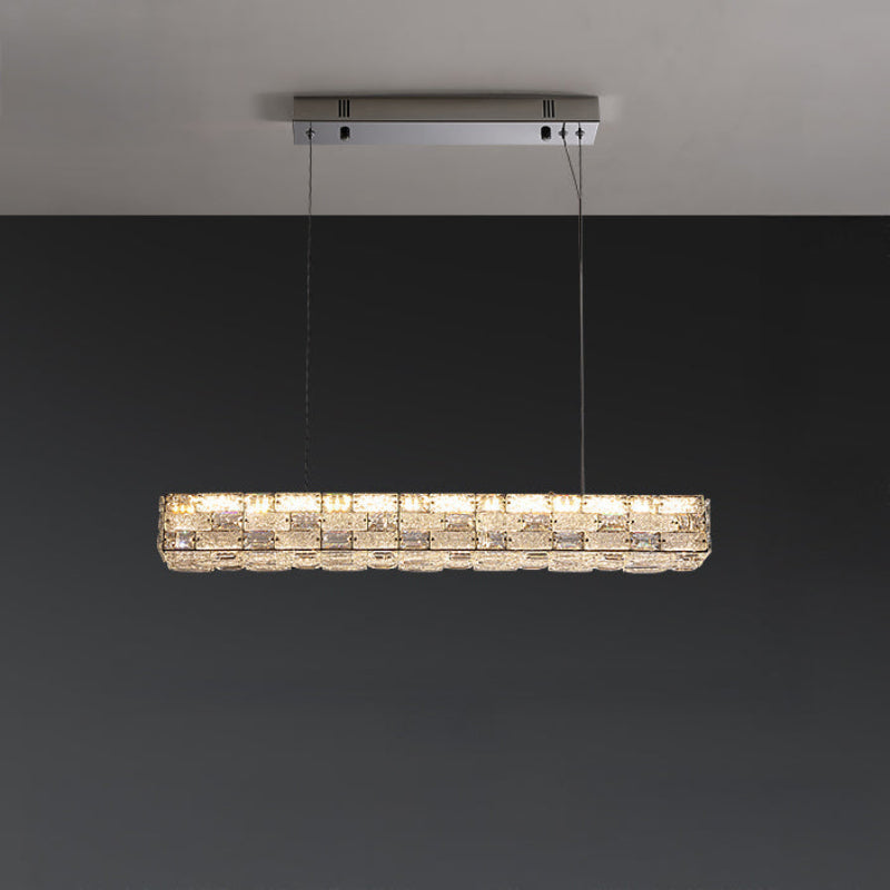 Antizer Modern Linear Rectangular Crystal Chandelier