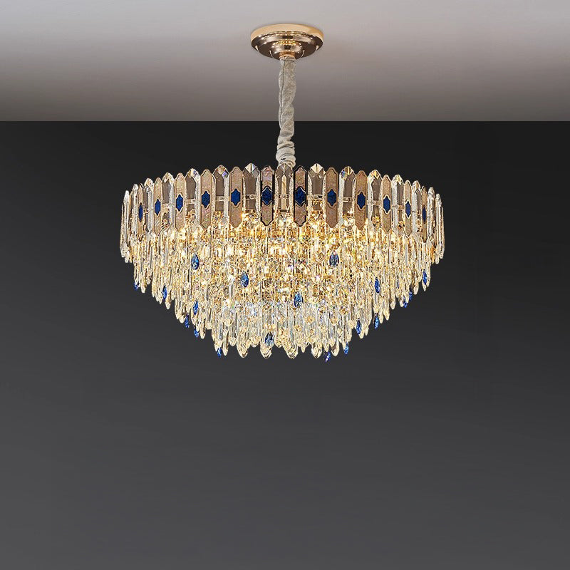 Antizer Luxury Tiered Round/Oval Crystal Chandelier