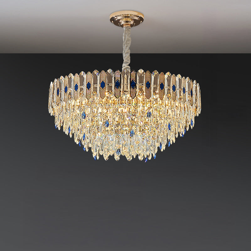Antizer Luxury Tiered Round/Oval Crystal Chandelier