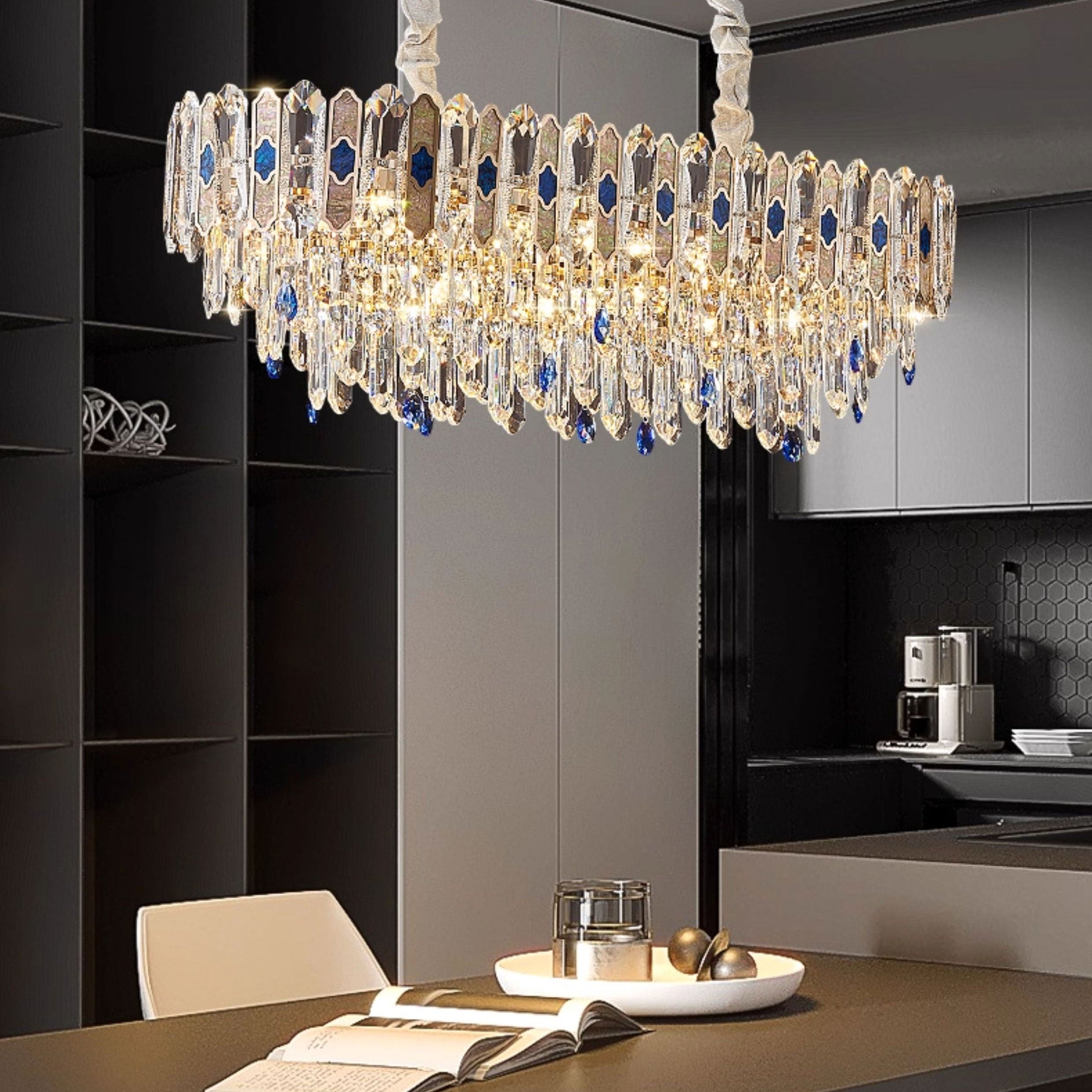 Antizer Luxury Tiered Round/Oval Crystal Chandelier