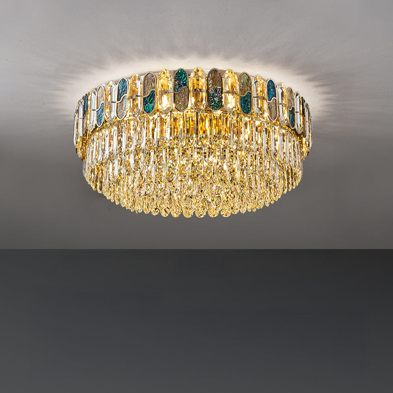 Antizer Luxury Shell Round Crystal Ceiling Light