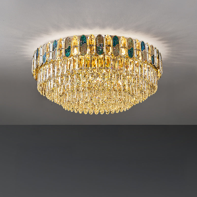 Antizer Luxury Shell Round Crystal Ceiling Light