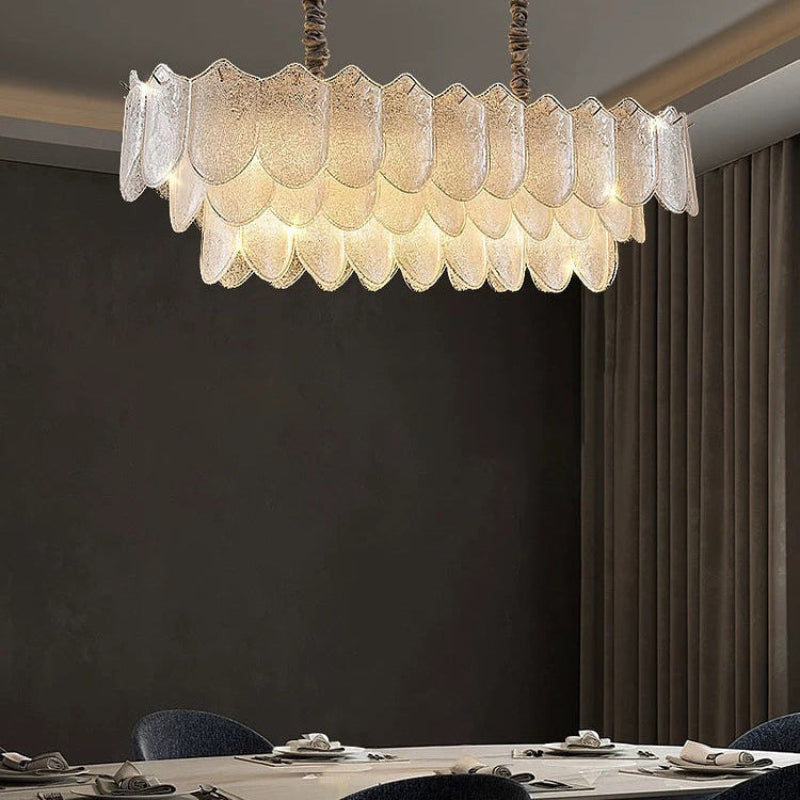 Antizer Modern Tiered Texture Glass Chandelier