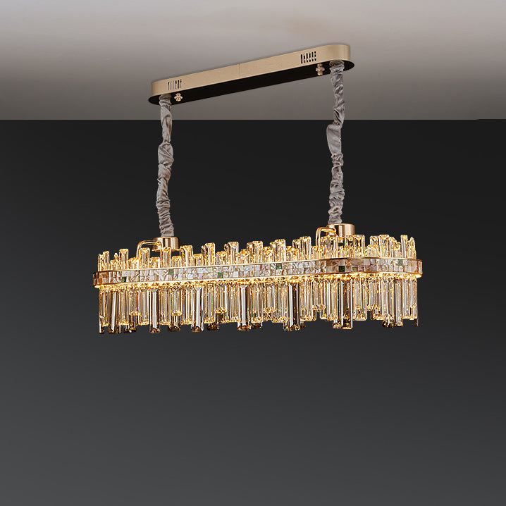 Antizer Luxury Mosaic Gold Crystal Chandelier