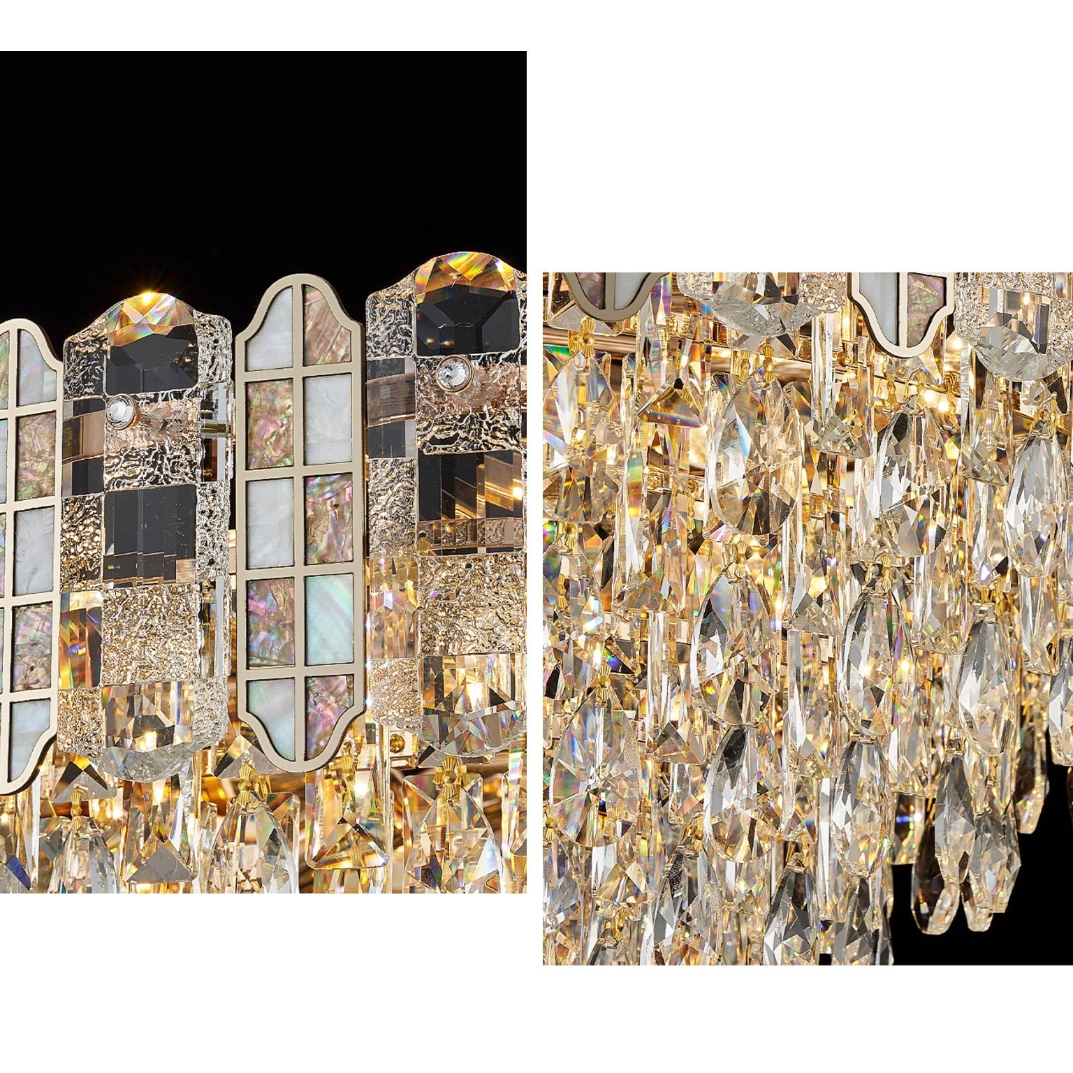 Antizer Luxury Large Tiered Crystal Chandelier