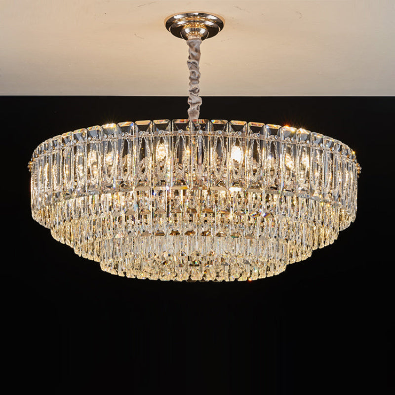 Antizer Modern Luxury Stepped Crystal Chandelier