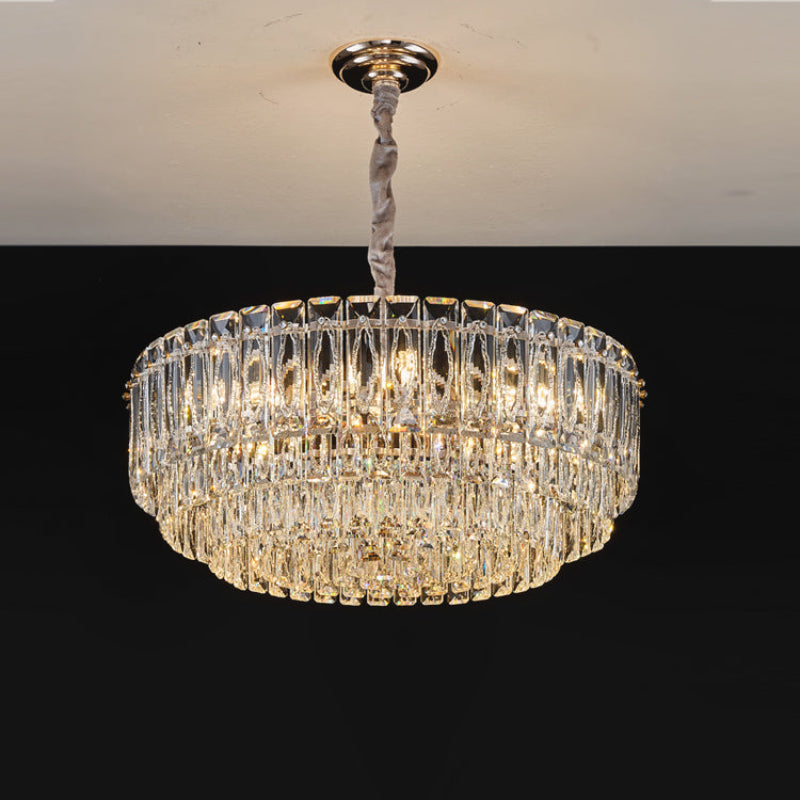 Antizer Modern Luxury Stepped Crystal Chandelier