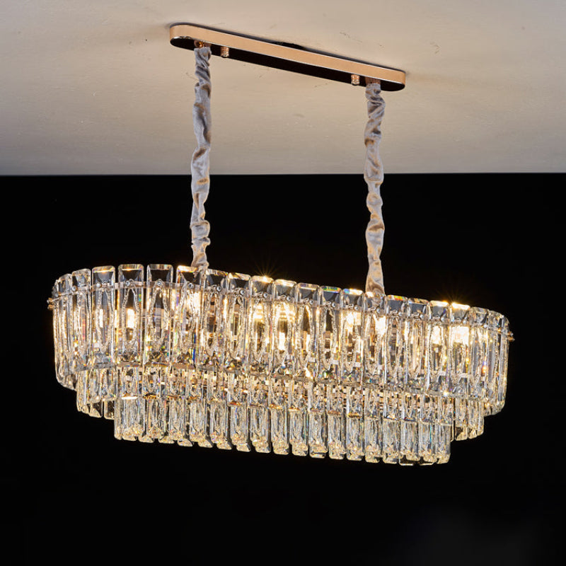 Antizer Modern Luxury Stepped Crystal Chandelier