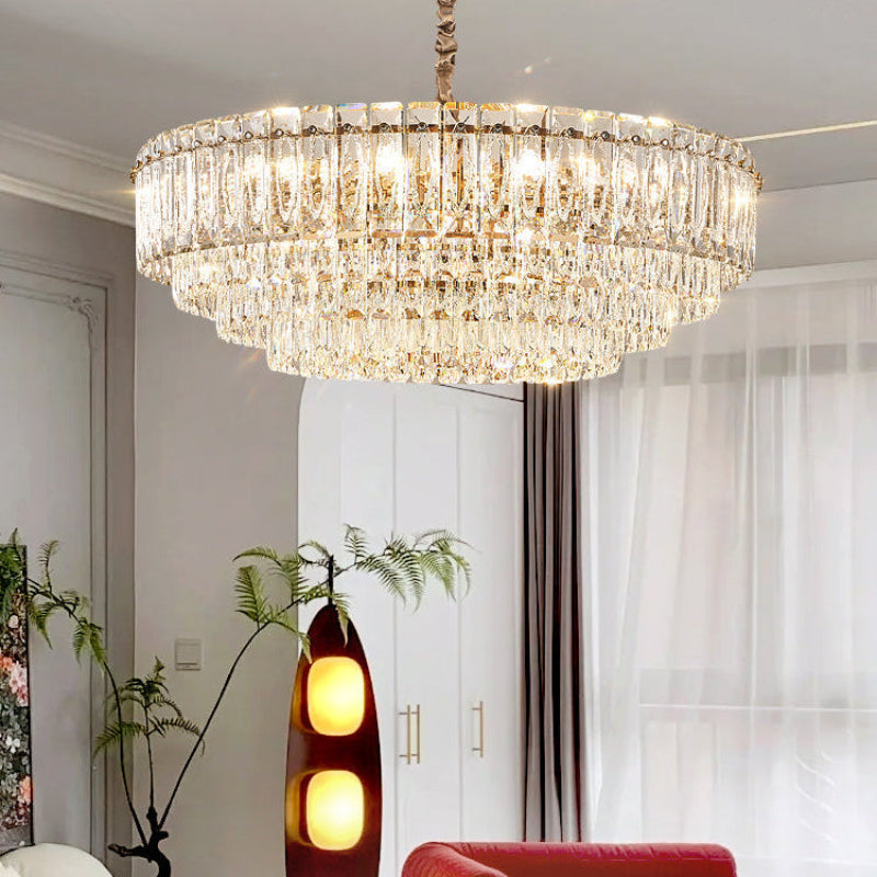 Antizer Modern Luxury Stepped Crystal Chandelier