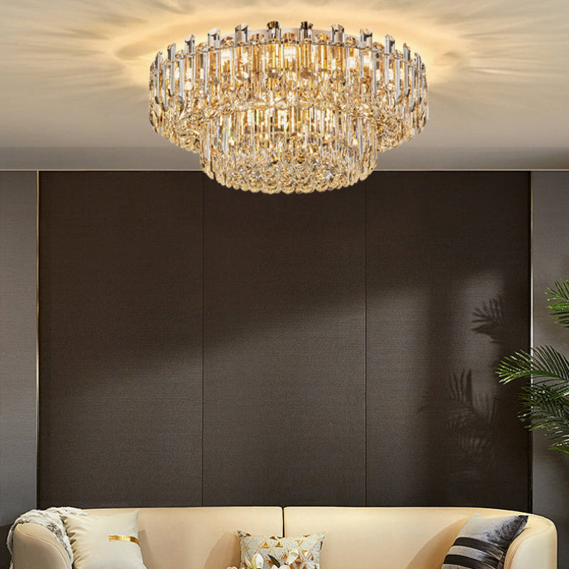 Antizer Modern Luxury Crystal Flush Mount Ceiling Light