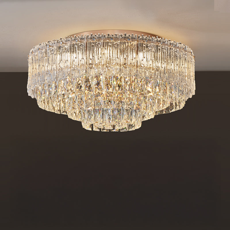 Antizer Luxury Large Crystal Tiered Ceiling Light