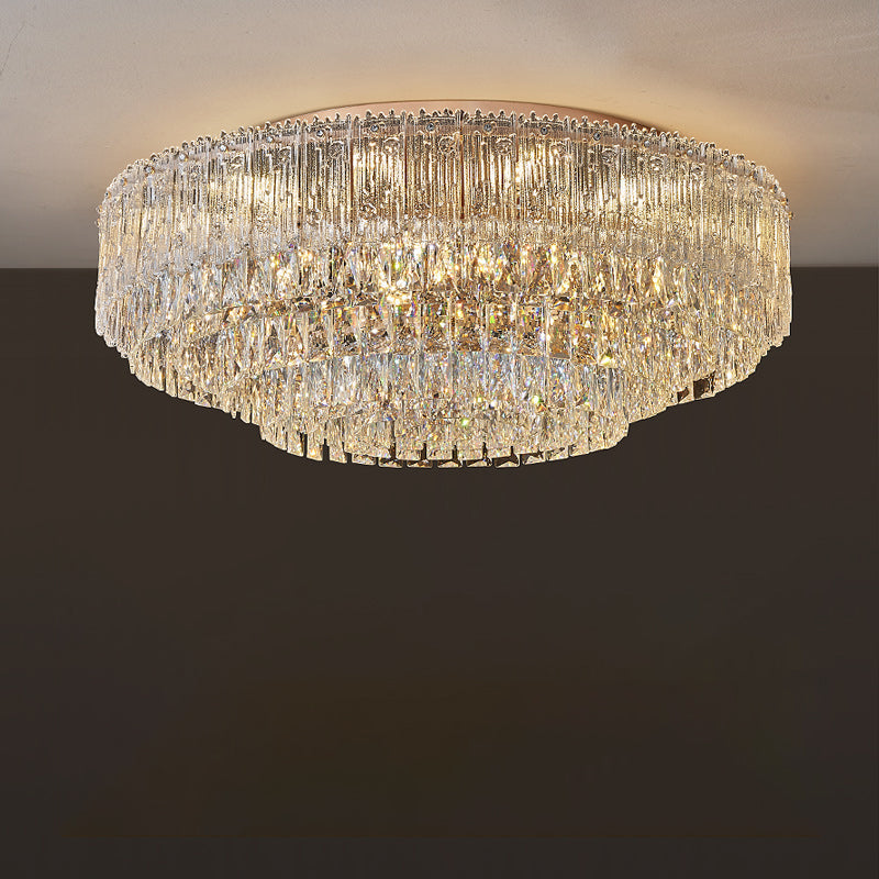 Antizer Luxury Large Crystal Tiered Ceiling Light
