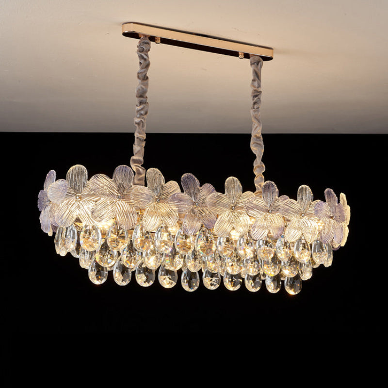 Antizer Modern Art Floral Crystal Tiered Chandelier