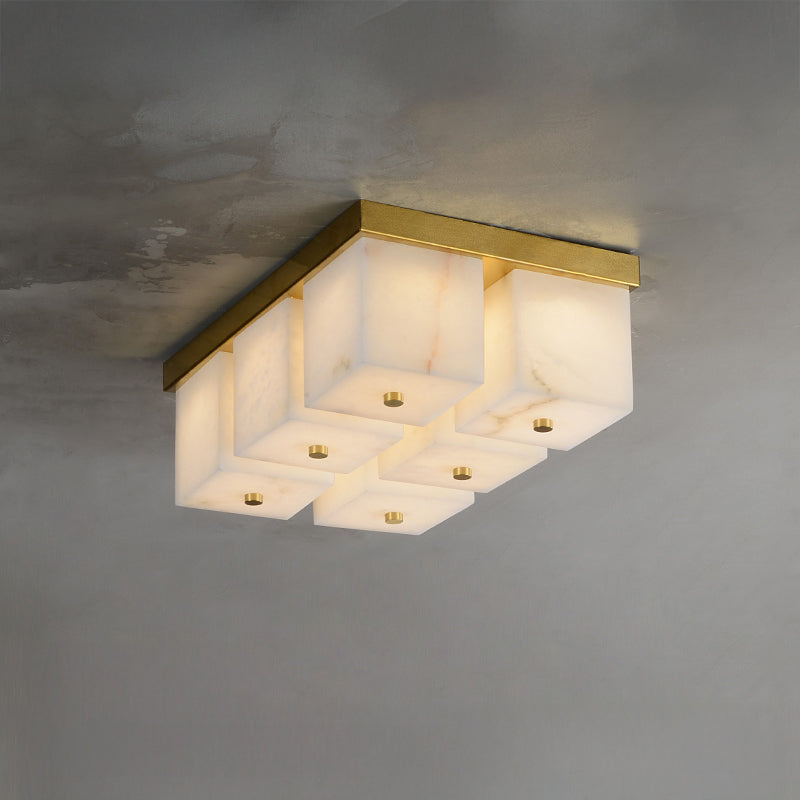 Antizer Modern Art Alabaster Square Ceiling Light