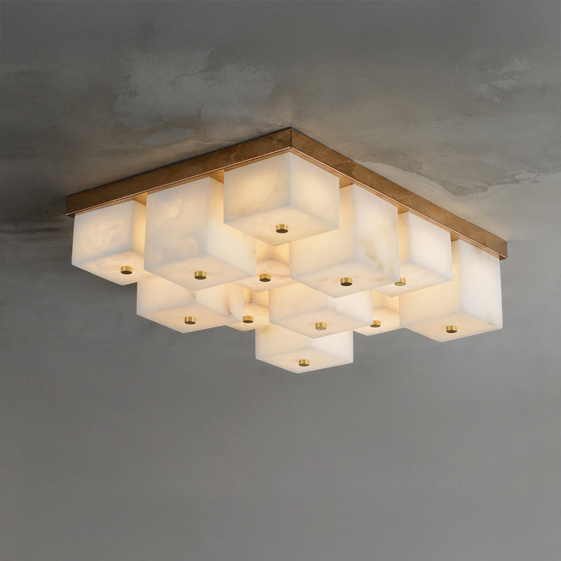 Antizer Modern Art Alabaster Square Ceiling Light